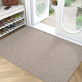 LUMI Ultra Thin Door Mat for Entryway, 32"x48" Low Profile Non Slip Rubber Backing Indoor Doormat, Easy Clean Welcome Entrance Mat for Inside House, Patio, Khaki