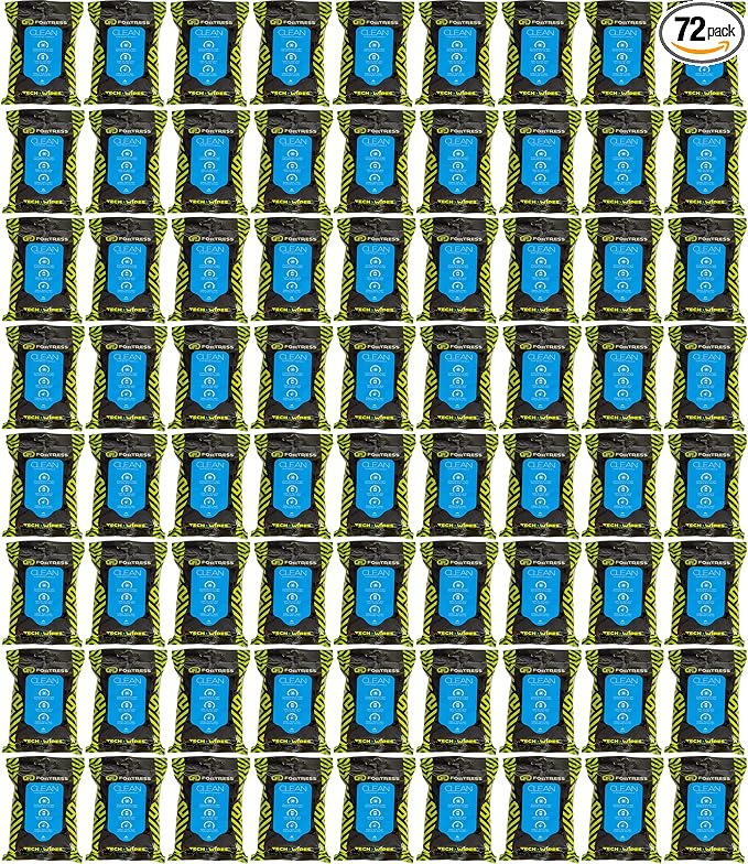 Fortress Electronic Wipes (25 ct, Pack of 72) To-Go Tech Wipes for Screens, Phones, Keyboards, TV Monitors, Computer Screens, and More [Travel Size] Skin-Safe