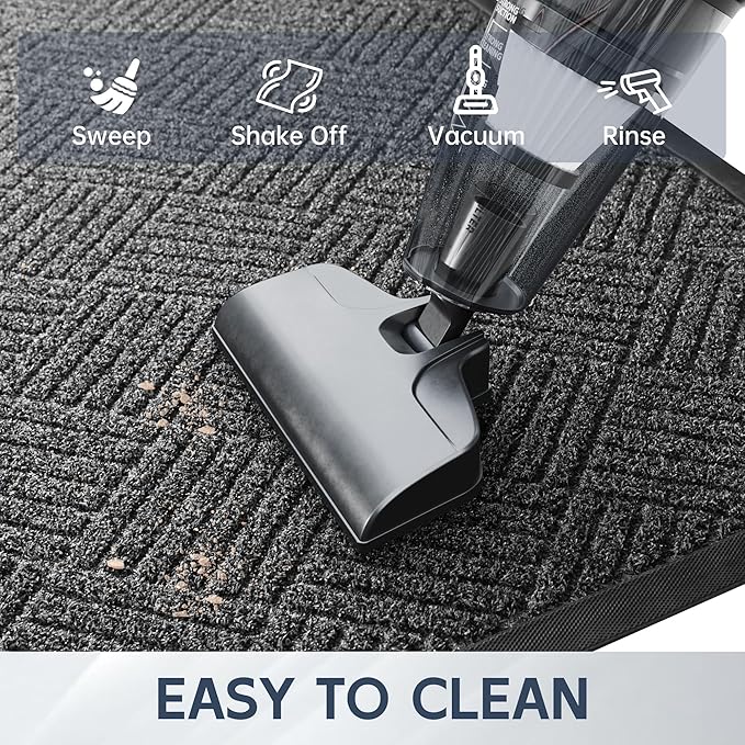 Front Door Mat, 6' x 2' Heavy Duty Indoor Outdoor Doormat, Non-Slip Backing Welcome Mats for Entryway, Low Profile, Commercial Door Mats