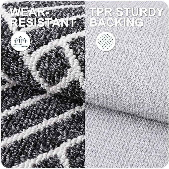 OLANLY Indoor Door Mat, 36x24 Inch, Dirt Resistant and Absorbent, Non-Slip Rubber Backing Floor Mats, Easy Clean Low-Profile Doormat for Entryway, Front Door, and Inside Entrance, Black
