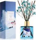 Reed Diffuser - Skiing in Aspen Reed Diffuser Set with 8 Sticks & Preserved Baby's Breath, Reed Diffuser for Home Bathroom Shelf Decor