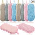 Boao 10 Pieces Multipurpose Kitchen Scrub Sponges, Non-Scratch Microfiber Scrub Sponges for Kitchen Reusable Scouring Pads Sponge Scrubber for Household Cleaning Dishes and Pots(Mixed Colors)
