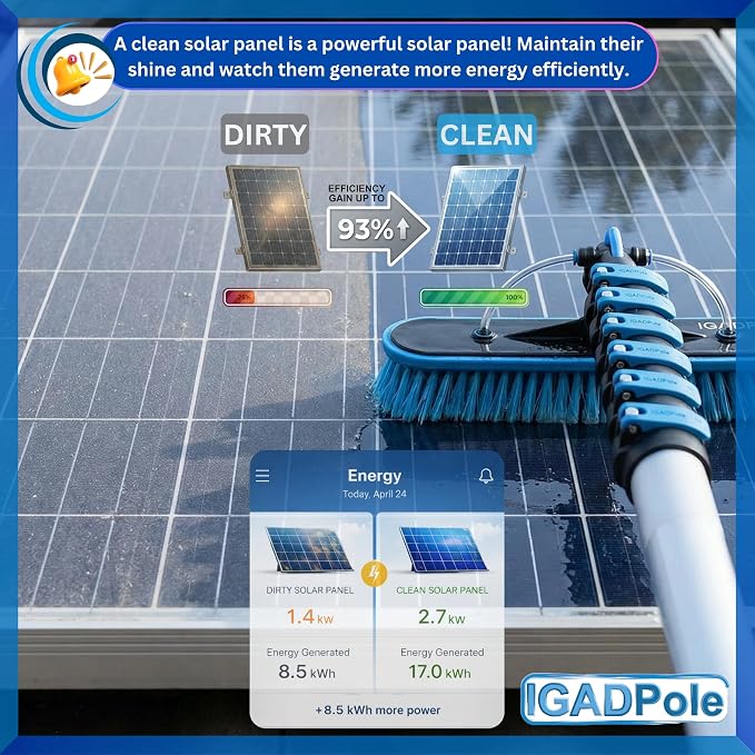 IGADPole 20 FT Water-Fed Cleaning Kit – Extendable Telescopic Pole with Soap-Dispenser, Brush & Cobweb Duster, Adjustable 5-20 FT Handle for Safe High Window, Gutter, Solar Panel & Exterior Cleaning