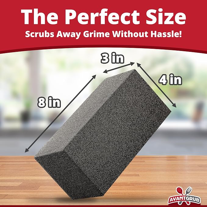 Commercial Grade Grill Cleaning Brick Bulk 24 Pack by Avant Grub. Pumice Stone Cleaner Tool Cleans and Sanitizes Restaurant Flat Top Grills or Griddles Effectively Without Harsh Chemicals or Abrasives