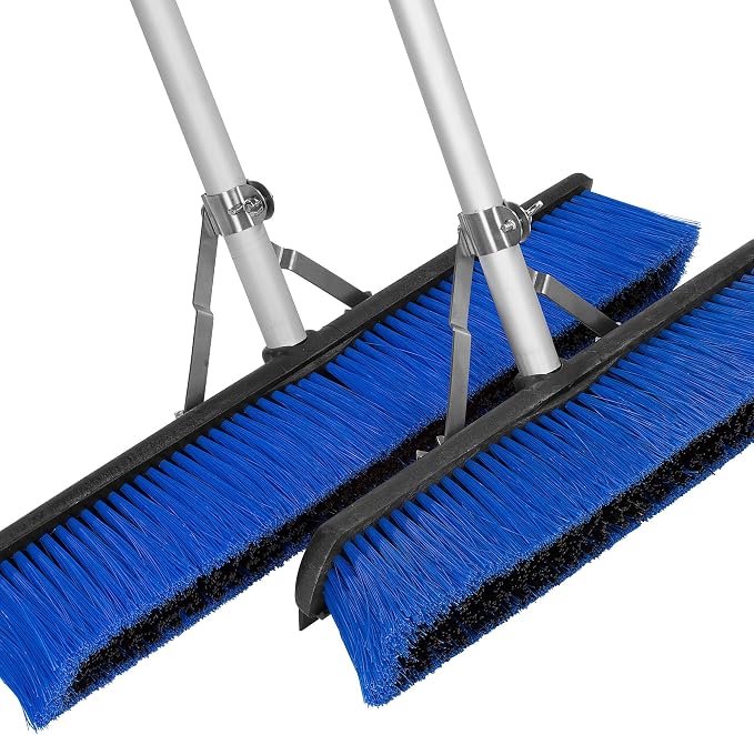 SPARTA Sweep Complete Floor Sweep with Squeegee for Catering, Buffets, Restaurants, Stainless Steel, 24 Inches, Blue - (Pack of 6)