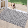 REFETONE Indoor Doormat, Front Back Door Mat 36"x59" Absorbent Rubber Backing Non Slip Door Mats, Low-Profile Resist Dirt Rugs, Machine Washable Door Rug Inside Floor Mat for Entryway, Light Grey