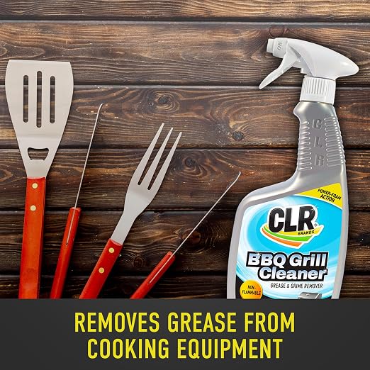 CLR Brands Grill Cleaner and Degreaser Spray, 26 oz. Bottle | Removes Burnt Food, Grease and Grime from Grates and Racks, Pellet and Electric Smokers