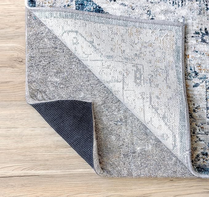 RUGPADUSA - Dual Surface - 8' Square - 3/8" Thick - Felt + Rubber - Enhanced Non-Slip Rug Pad - Adds Comfort and Protection - for Hard Surface Floors