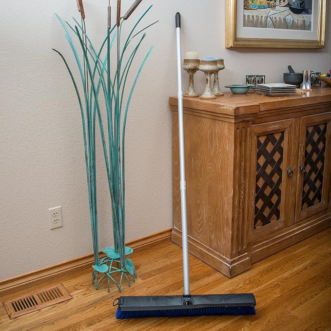 SPARTA Sweep Complete Floor Sweep with Squeegee for Catering, Buffets, Restaurants, Stainless Steel, 24 Inches, Blue - (Pack of 6)